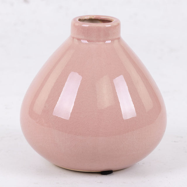 Pink Ceramic Bud Vase, H12cm