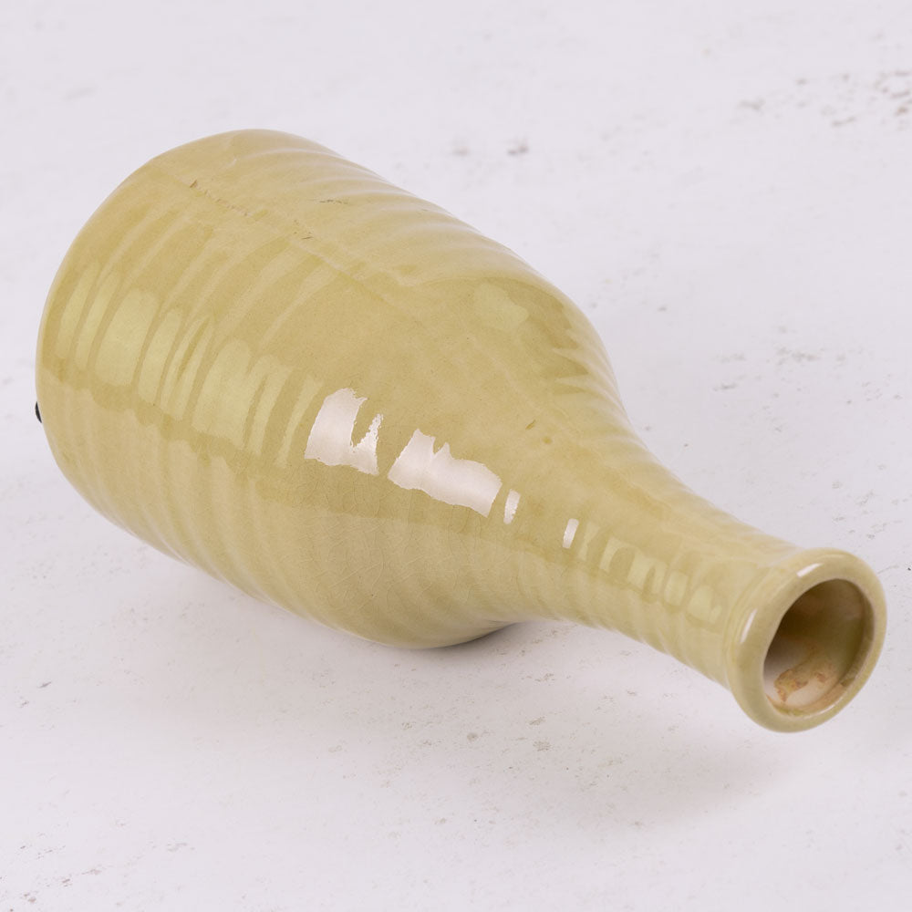 Yellow Ceramic Bottle Vase, H23cm