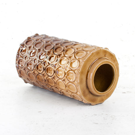 Patterned Brown Ceramic Vase, H27cm