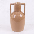 Brown 2 handle Ceramic Vase, 25.5cm