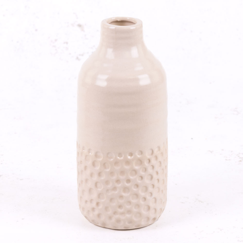 Ceramic Vase White / Cream, H23cm