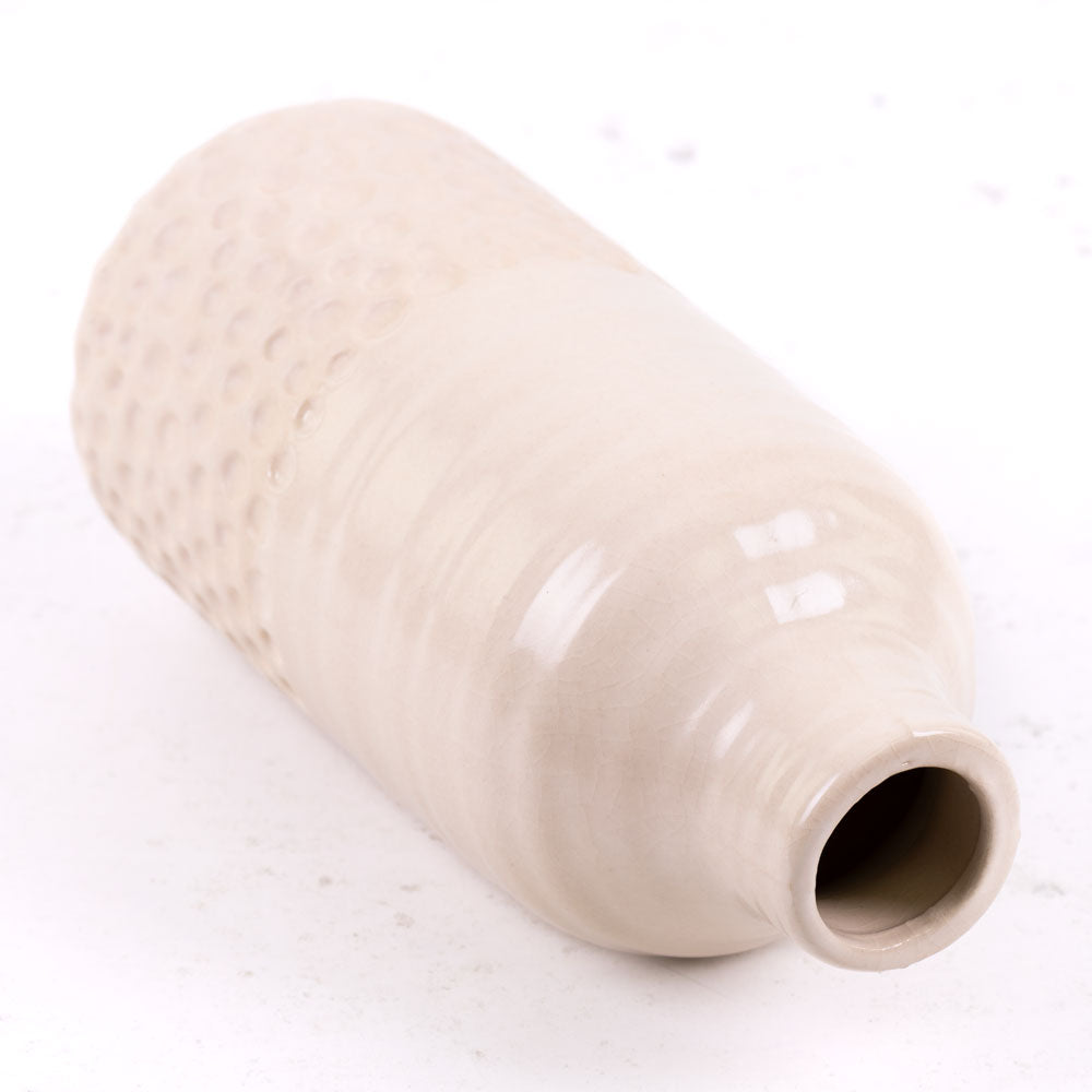 Ceramic Vase White / Cream, H23cm