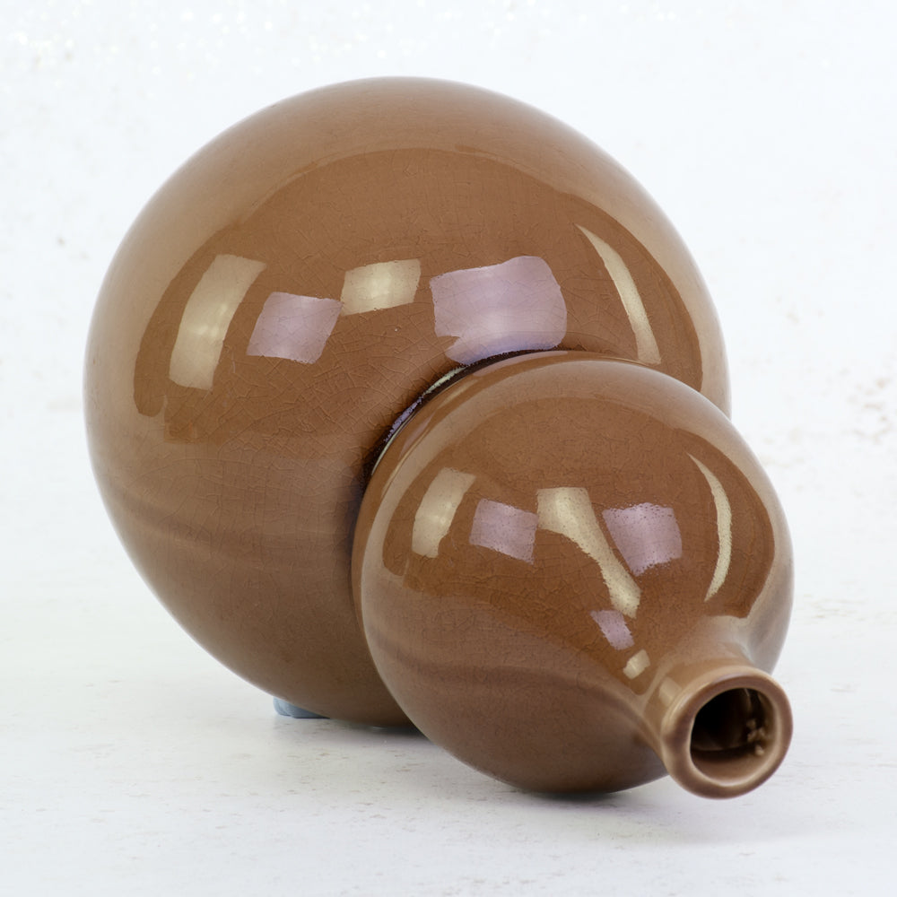 Light Brown Ceramic Vase, H28cm