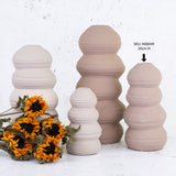 Terracotta Balancing Stone Ceramic Vase, H20cm