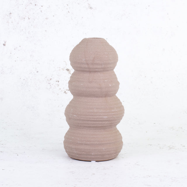 Terracotta Balancing Stone Ceramic Vase, H20cm