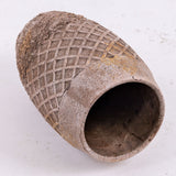 Antique Rust / Brown Cement Vase, H24cm