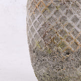 Antique Grey / Green Cement Vase, H24cm
