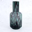 Green Patterned Glass Vase, H29cm