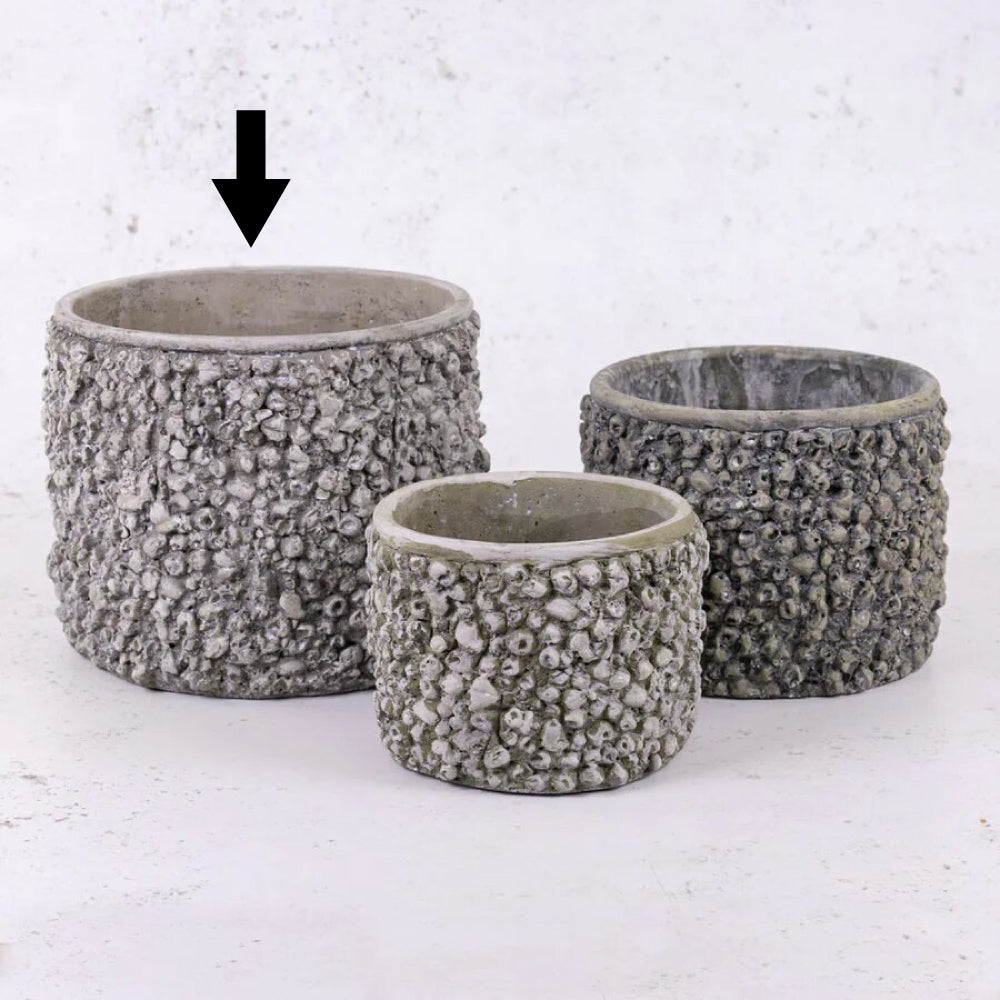 Pot, Fibre Stone, Grey, 20.5x17cm