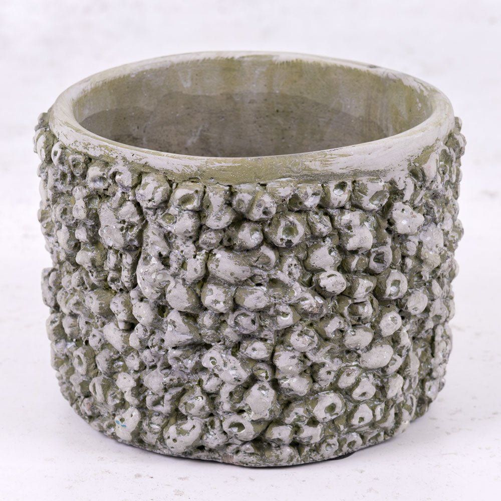 Pot, Fibre Stone, Grey, 13x11cm
