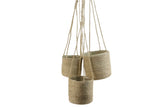 Hanging Baskets, Jute, Brown, Set of 3