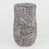 Stone Vase, Flower Pattern, 15 x 27cm