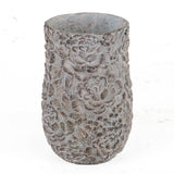 Stone Vase, Flower Pattern, 13 x 22cm