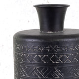 Battambang Metal Vase, Antique Black, 22x36cm