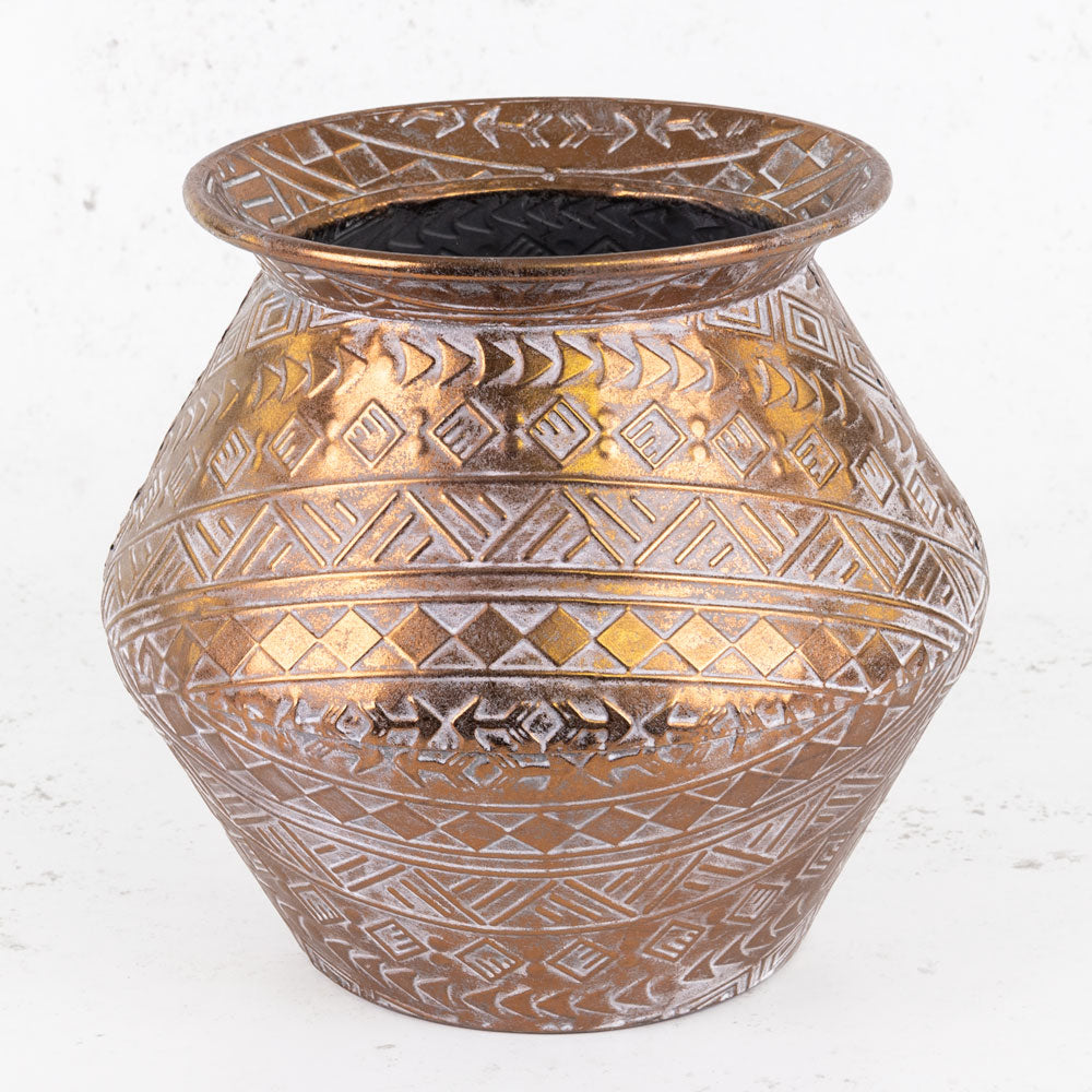 Battambang Metal Vase, Copper, 30x27.5cm