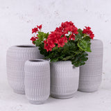 Vase, Terracotta, White, 30cm