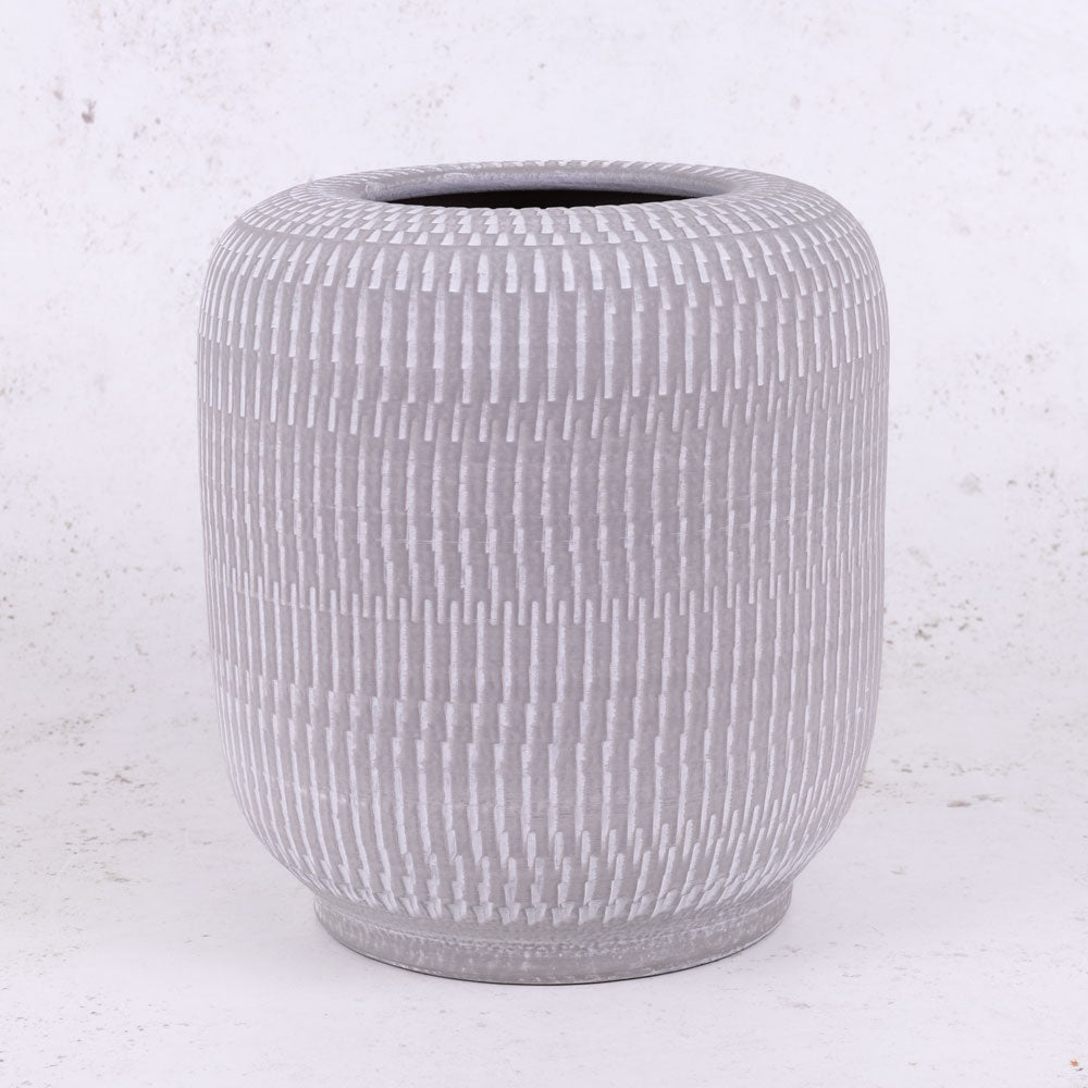 Vase, Terracotta, White, 30cm