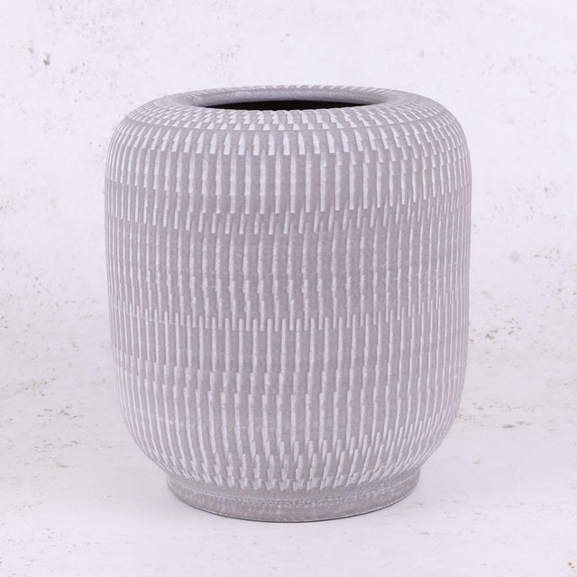 Vase, Terracotta, White, 30cm