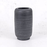 Vase, Terracotta, Black/White Wash, 24cm