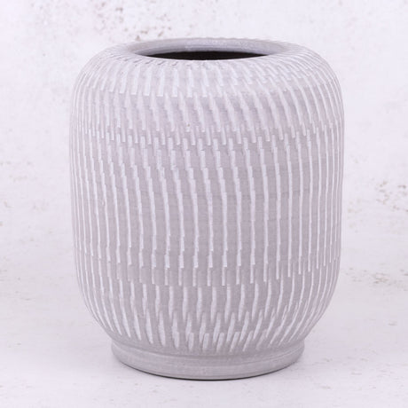 Planter, Terracotta, White , 22cm