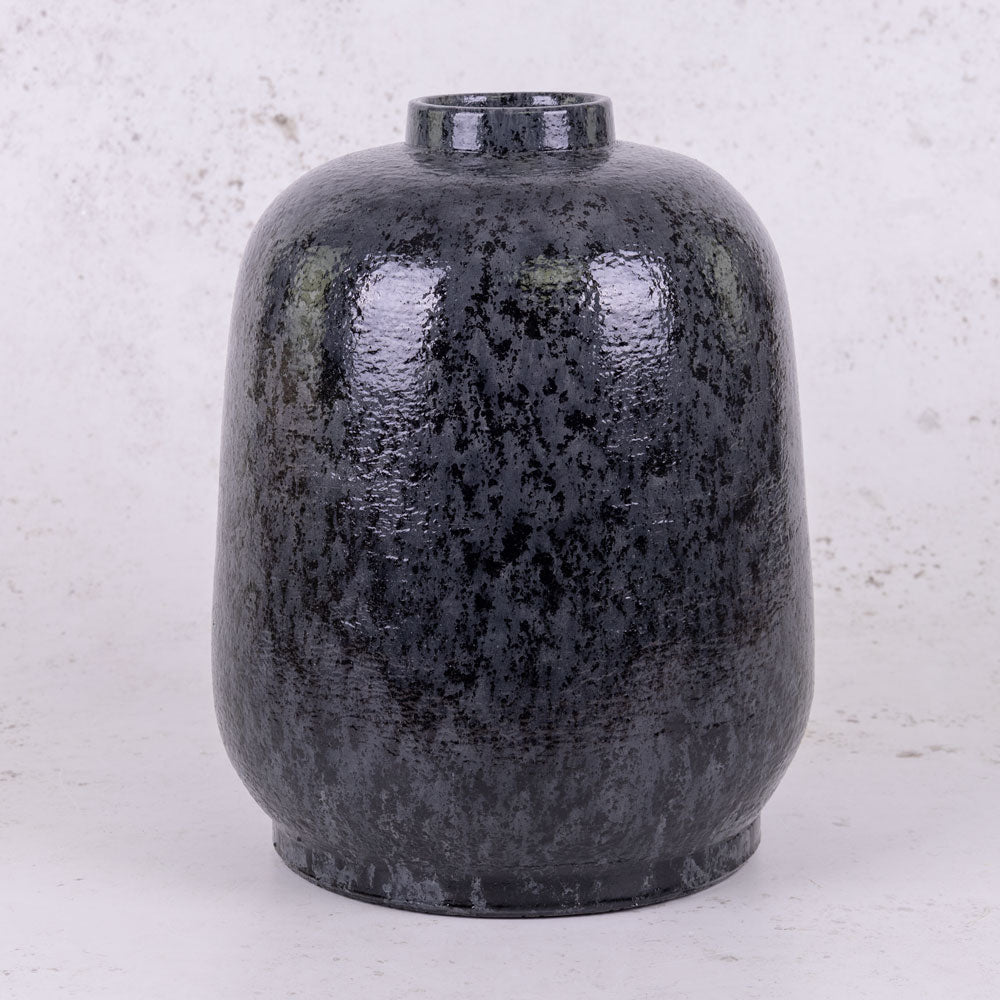 Bottle Vase, Terracotta, Black, H28cm