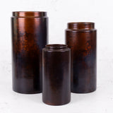 Planter Trio, Metal, Antique Brown, 39/31.5/23cm, per set