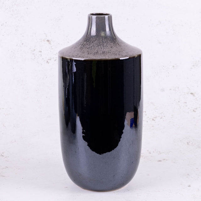Vase, Ceramic, Black, 18x36cm