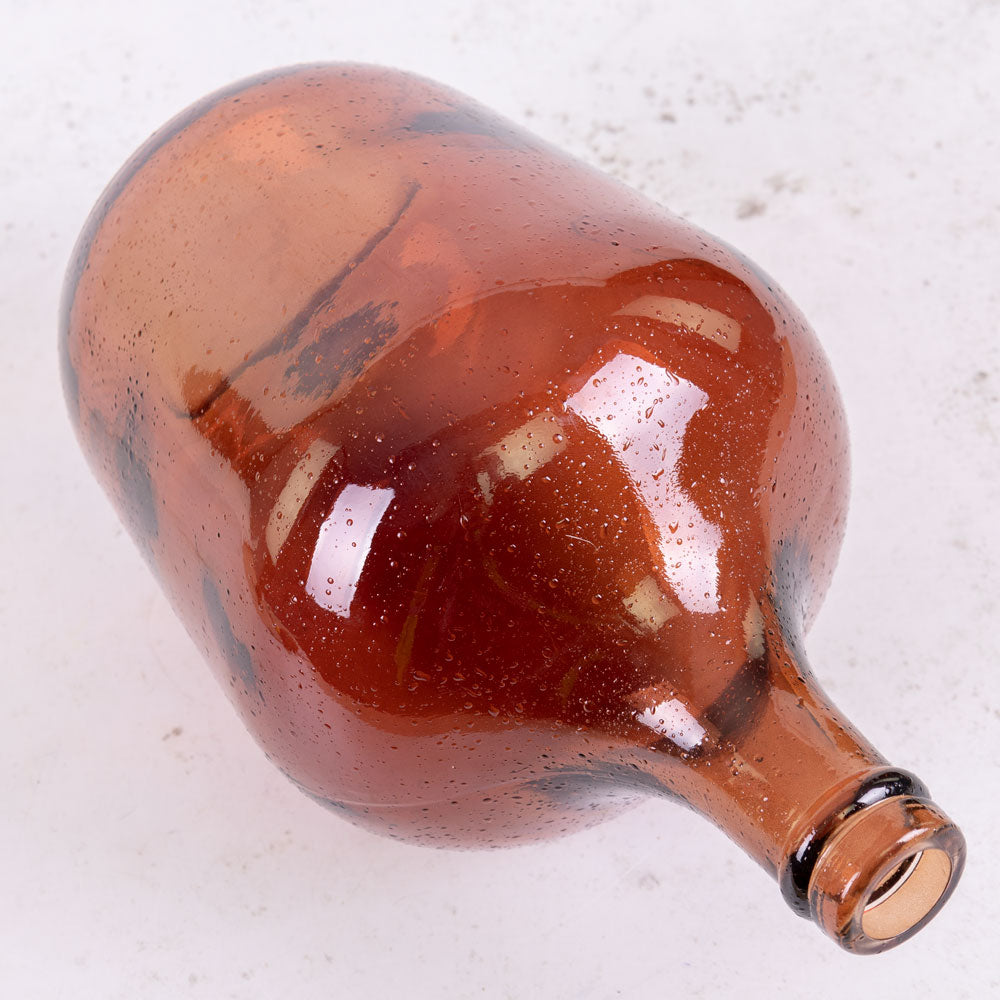 Bottle Vase, Recycled Glass, Dark Red D 18cm x H 30cm