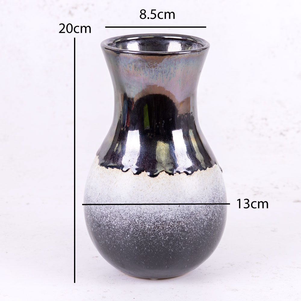 Vase, Ceramic, Light White/Grey H20cm