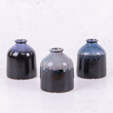Vase Trio, Ceramic, Blue Mix H9.5cm