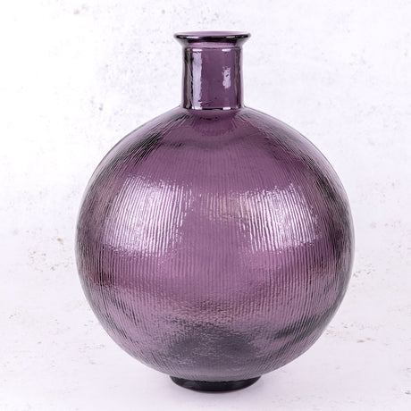 Vase, Recycled Glass, Purple, 34x42cm