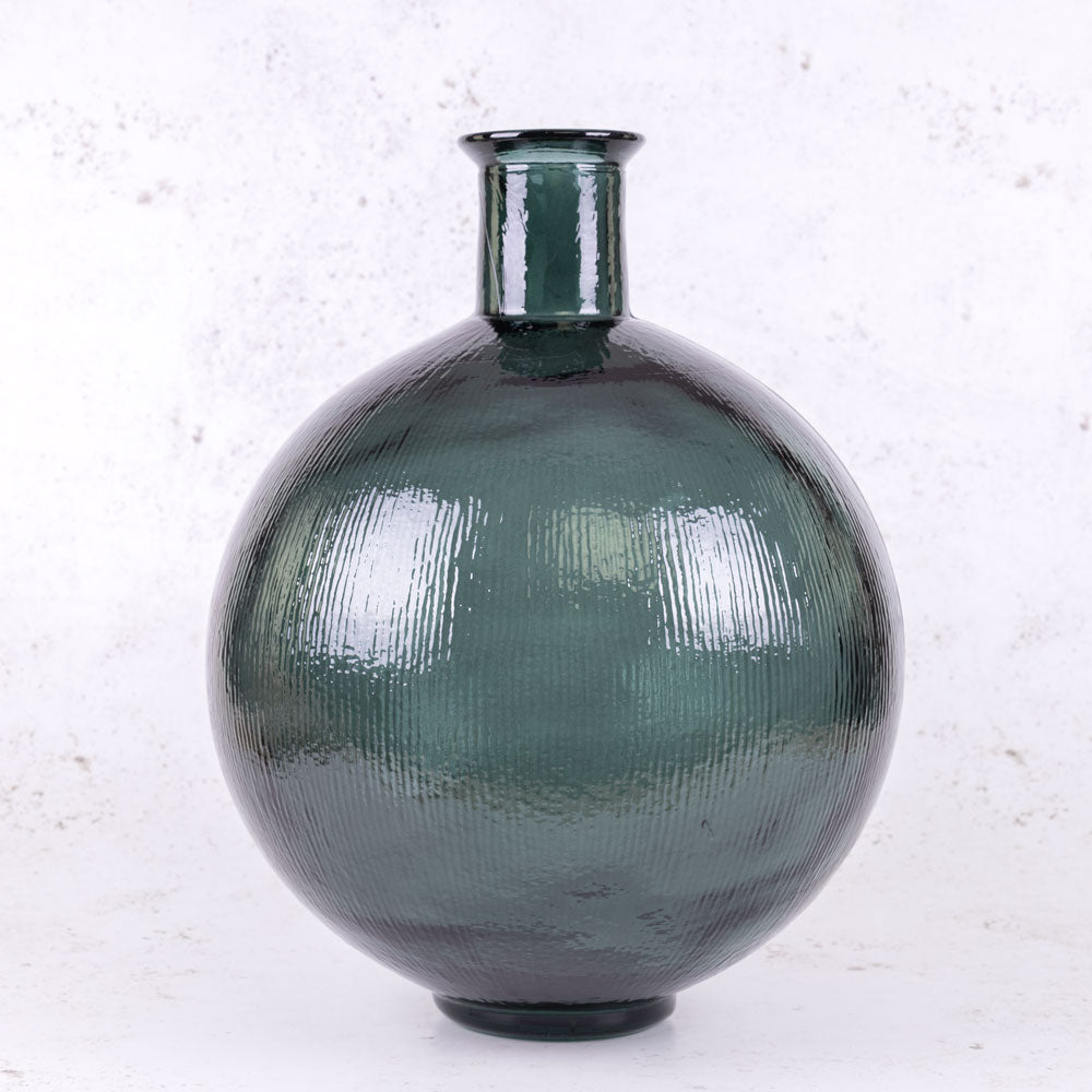 Vase, Recycled Glass, Green, 34x42cm