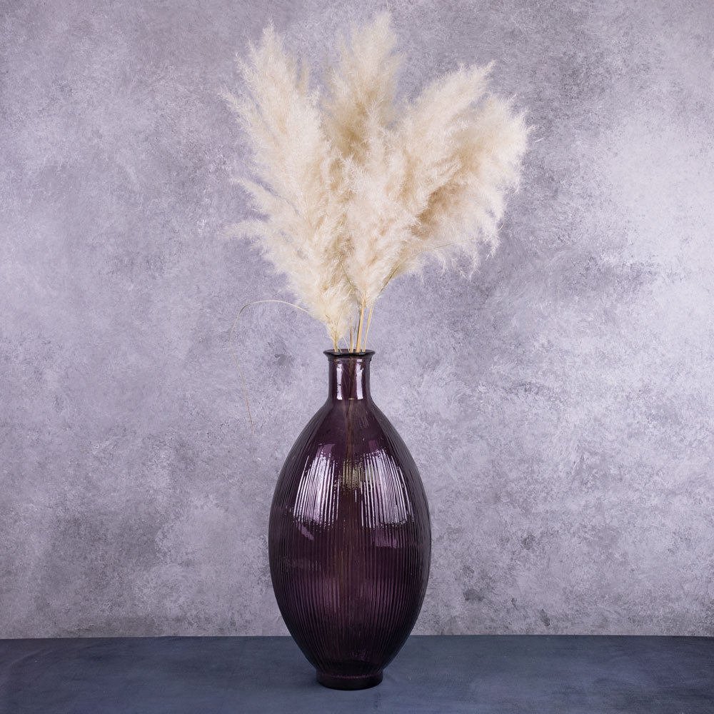 Vase, Recycled Glass, Purple, 29x59cm