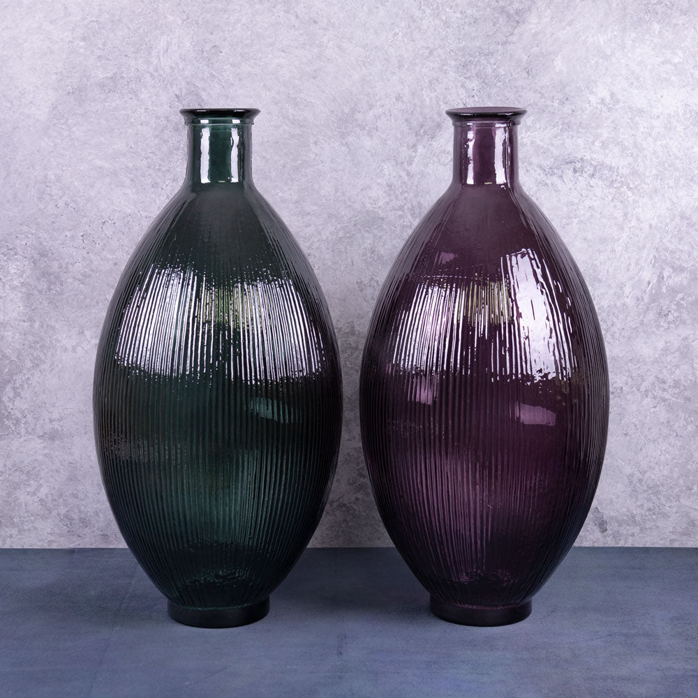 Vase, Recycled Glass, Purple, 29x59cm