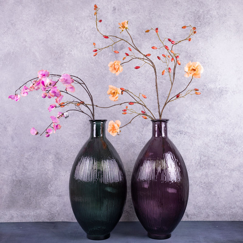 Vase, Recycled Glass, Purple, 29x59cm