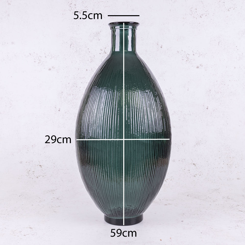 Vase, Recycled Glass, Green, 29 x 59cm