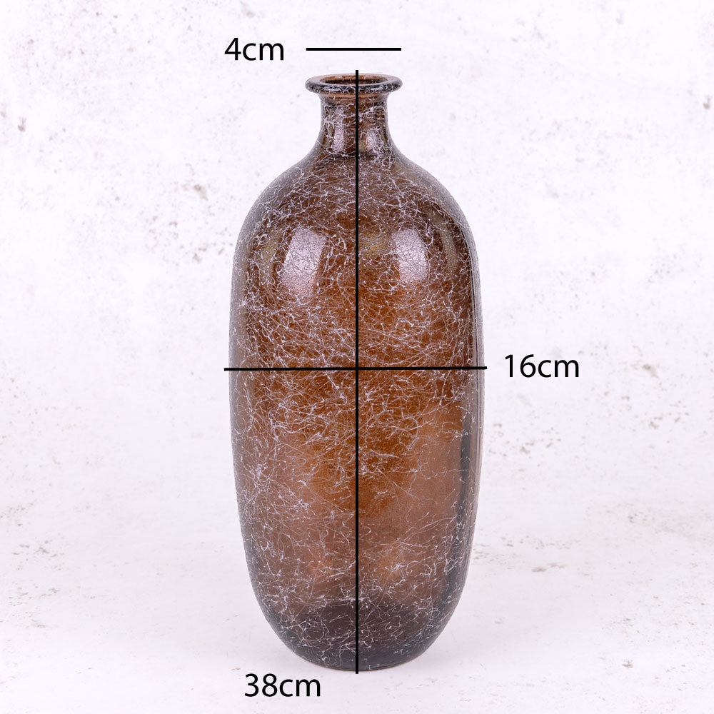 Vase, Recycled Glass, Dark Brown, 16 x 38cm