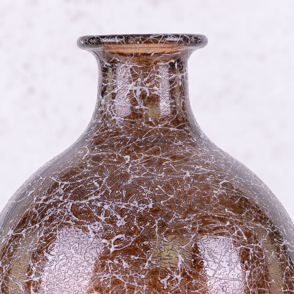 Vase, Recycled Glass, Dark Brown, 16x38cm