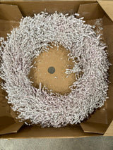 Linen Herb Wreath, Preserved, Misty White, 60cm - 2nd quality