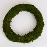 Moss Wreath Base, Dried, Green, Diameter 30cm