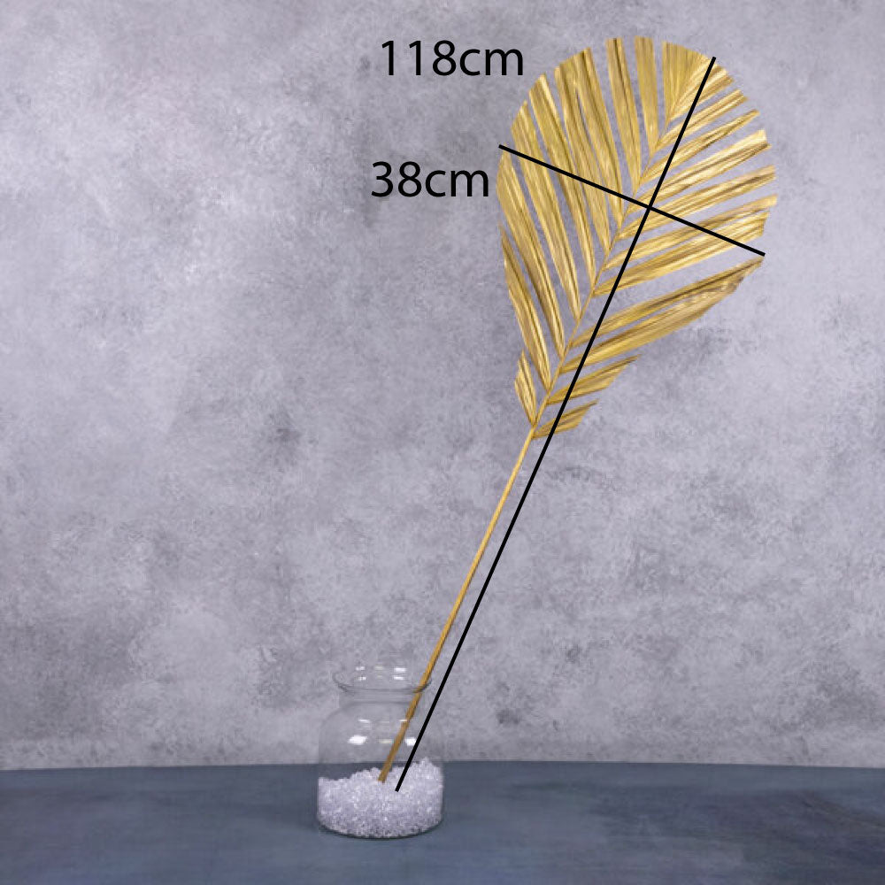 Palm Fan Stem, Gold, 118 x 38cm, Dried