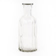a single clear glass vase