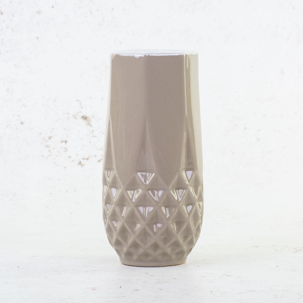 Pico Vase, Beige, 9x18.5cm