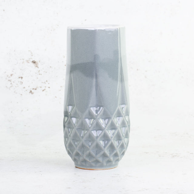 Pico Vase, Blue/Grey, 9 x 18.5cm