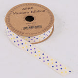 Meadow Ribbon, Dots, Lilac, Navy, Yellow