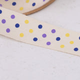 Meadow Ribbon, Dots, Lilac, Navy, Yellow