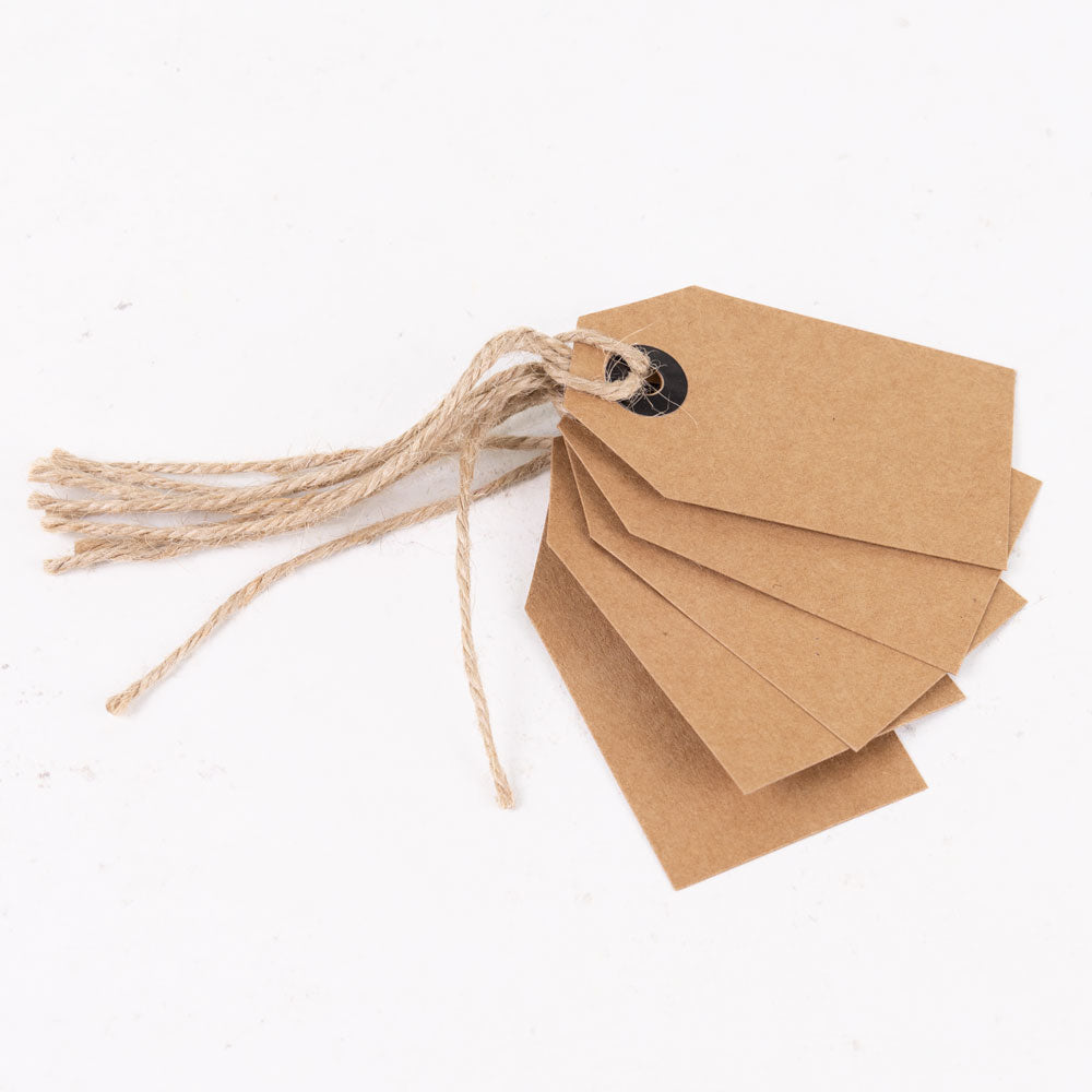 Luggage Tags, Kraft, 7 x 3.5cm, Pack x 10