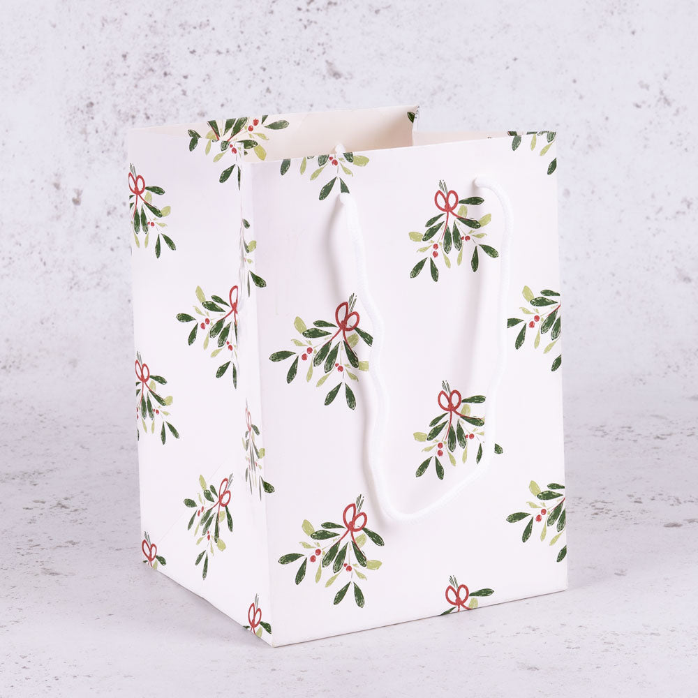 Porto Bag, Oh Mistletoe, White/Green/Red, Pack x 10