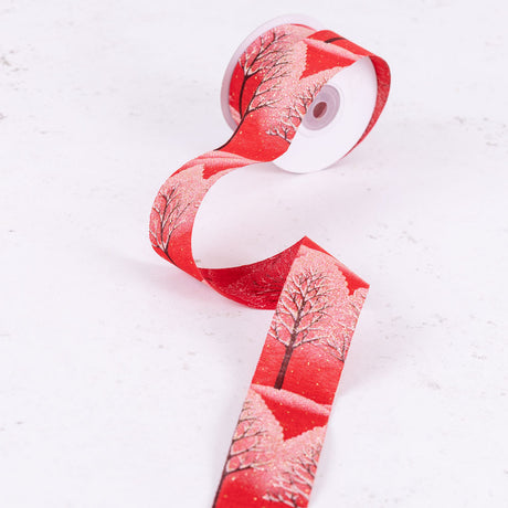 Ribbon, Iced Birch, Red, 38mm x 10m