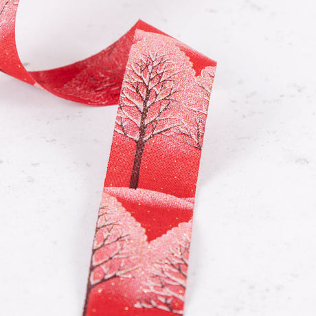 Ribbon, Iced Birch, Red, 38mm x 10m